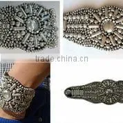 Leather Cuffs With Metal Beads Work thumbnail-1