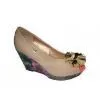 10.5cm Heels PU Material Ladies Pink Peep Toe Wedge Sandals Support OEM thumbnail-1