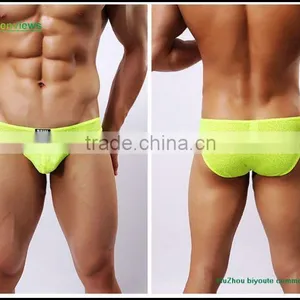 Sexy Colorful Mens Boxer Briefs in Own Design Man Sexy Underwear Transparent Men's Knitted Briefs thumbnail-5