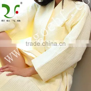 100% Cotton Sexy Light Color Women Breathable Waffle Bathrobe thumbnail-5