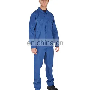 Unisex 100% Cotton Engineering Blue Wear Rough Uniform Workwear With Reflector thumbnail-4