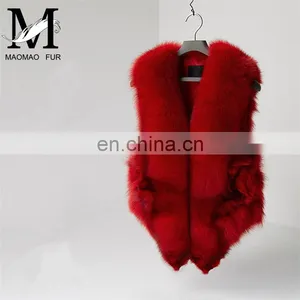 2017 New Fashion Sleeveless Outerwear Real Fox Fur Vest for Women thumbnail-4