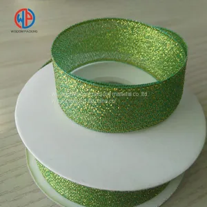 Wholesale Gold/sliver Metallic Polyester Glitter Ribbon thumbnail-3