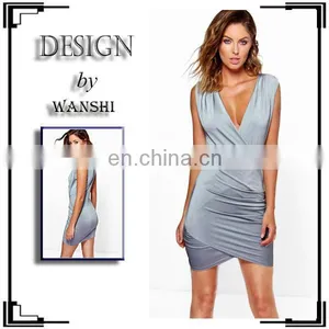 Hot!Sexy Summer Dress Deep V-neck Bodycon Designer One Piece Party Dress thumbnail-3