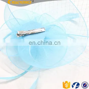 Classic Fashion Head Piece Bridal Hair Clip Women Mini Top Hat Feather Fascinator Wholesale thumbnail-3
