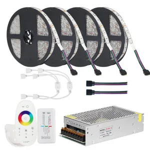 DC12V 5050 LED Strip RGB RGBW RGBWW 5M 10M Set LED Strip 5050 RGB 60LEDs/m + Touch Remote Controller+ 12V Power Adapter thumbnail-1