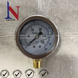 2.5 Inch Face Stainless Steel Glycerin Filled Pressure Gauge thumbnail-1