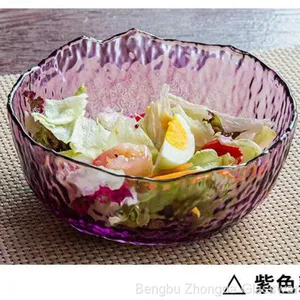 Irregularity Colored Hammer Eye Pattern Glass Bowl/Plate/Dish With 2 Size Optional thumbnail-2
