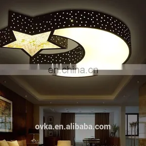 LED Ceiling Lights Bedroom Modern Minimalist Living Room Lamp Creative Children's Room Lamp Wrought Iron Lamp Moon and Stars thumbnail-2