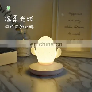 Multicolor Silicone Cactus Lamp Warm White Sensitive Control Portable LED Children Night Light for Baby Adults Bedroom thumbnail-5