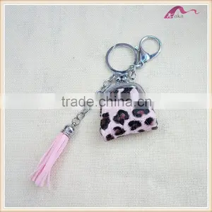 Fashion Leopard Bag Keychain With Leather Tassel Decorations thumbnail-1