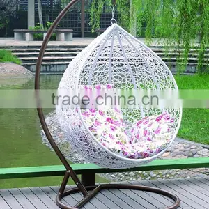 Modern UV Resistant and Waterproof Outdoor Furniture and Wood Material PE Rattan Swing Chair PRC14845 thumbnail-2