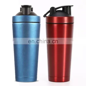 Protein Shaker With Visible Window Stainless Steel Shaker Bottle For Gym thumbnail-1