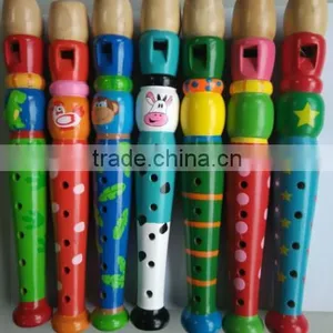 2016 Hot Sale Wooden Toy Flute Kids Happy Flute thumbnail-2
