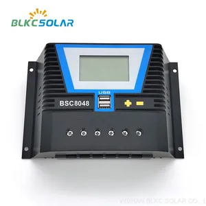 BSC8048 Intelligent PWM 80A Solar Panel and Battery Charge Controller 12V 24V 36V 48V Auto With Two USB thumbnail-1