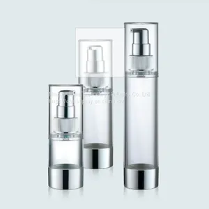 Cylindrical Shape Airless Pump Bottles Plastic And Metal Cream Pump Bottle GR202D thumbnail-1