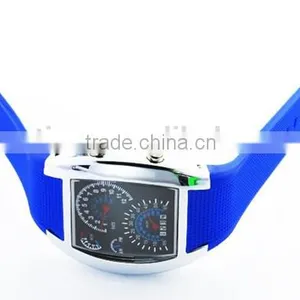 Flashing Blue Lights Silicone Flight Military Watches for Men thumbnail-6