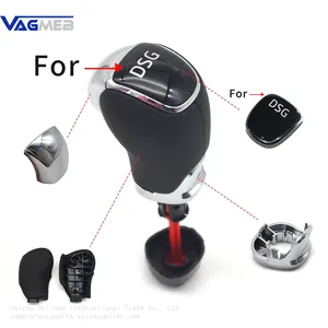 For Skoda Octavia Superb Fabia Yeti DSG Gear Shift Knob Leather Side Cover Interior Accessories thumbnail-1