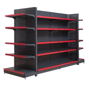 Grocery Store Shelving Steel Panel Storage Rack Goods Display Shelves thumbnail-2
