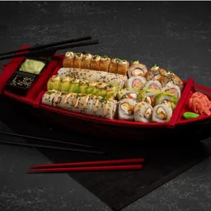 Quality Food Grade Japanese Style Reusable ABS Sushi Boat for Sushi Display thumbnail-5