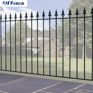 Galvanized Spear Top Wrought Iron Garden Steel Picket Fence Temporary Fence Clip Zinc Steel Fence ECO FRIENDLY thumbnail-6