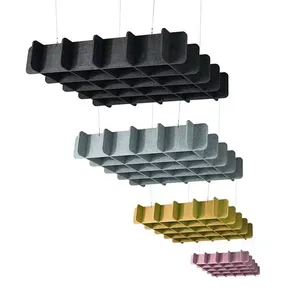 Chinese PET Acoustic Ceiling Tile Soundproof Panel Fire Rated Acoustic Panel Supplier thumbnail-5