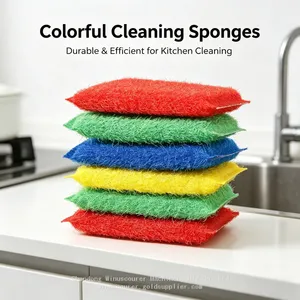 4 Pack Colorful Scrub Sponge Non-Scratch Dishwashing Sponges for Cookware thumbnail-3