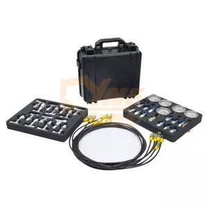 Hydraulic Test Table Combination Kit 5 Gauges 13 Test Couplings 14 Connectors 5 Hoses for Construction Machinery Accessories thumbnail-1