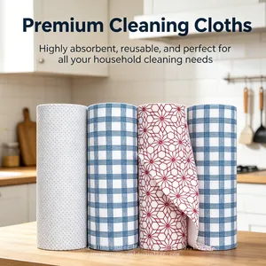 Two Layer Kitchen Cleaning Cloth for Wet and Dry Cleaning Super Absorbent Microfiber Reusable House Cleaning Cloth thumbnail-2