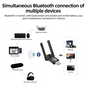 WiFi 6 USB Adapter Bluetooth 5.4 Dual Band 2.4G 5G Antennas WiFi6 USB Network Receiver Dongle Driver Free Win 10/11 For PC thumbnail-3