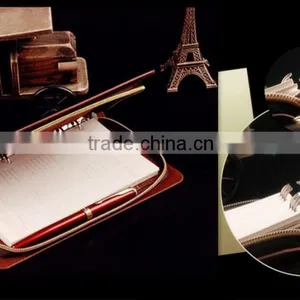 A5 Leather Loose-leaf Business Notebook With Zipper thumbnail-3