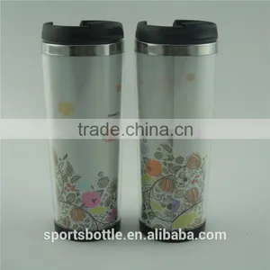 Fashion Design Double Wall Steal Inner PS Outer Travel Mug With Paper Insert thumbnail-1