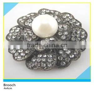 Grey Rhinestone Brooch Special Design for Jacket Decoration 5.5x9cm thumbnail-2