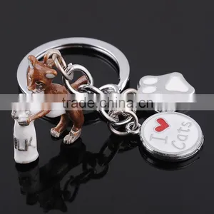 Pet Simulation Key Chain Wholesale Alloy Cat Milk Bottle Keychains thumbnail-1