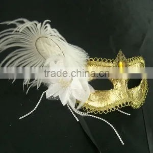 Crystal Masks With Ostrich Feather thumbnail-1