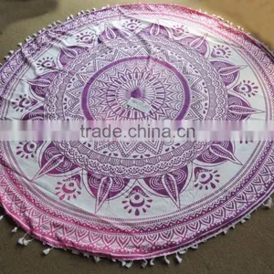 Indian Mandala Round Beach Towel Roundie Pareo Turkish Towel thumbnail-5