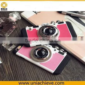 For IPhone 6S/6SPlus Fashion Design 3 in 1 Creative Silicone Camera Back Case Cover With Strap Pink thumbnail-6