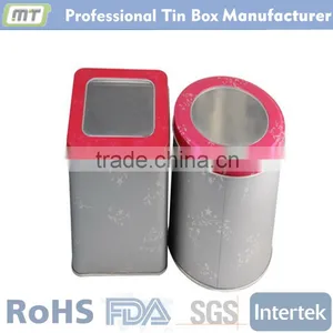 Metal Square Display Gift Tin With Clear Window Top for Package thumbnail-1