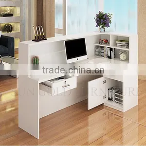 Office Furniture l Shaped Counter White Modern Salon Reception Desk (SZ-RTB039) thumbnail-6
