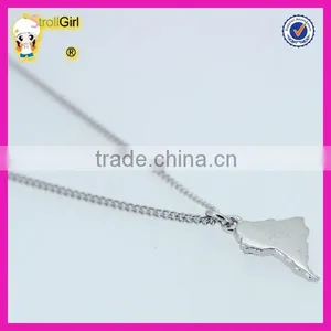 14K Gold Plated Silver Map Necklace, South America Map Pendant Necklace Wholesale thumbnail-5