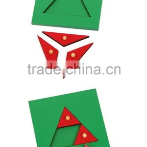 Educational Toys for Kids Montessori Language Materials Metal Triangles Game thumbnail-3