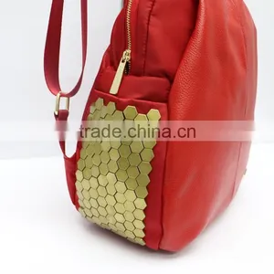 The New Red Embossed Leather Casual Backpack, Wemen Handbags thumbnail-5
