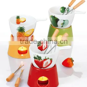 Lovely Colorful Ceramic Mini Fondue Pot thumbnail-1
