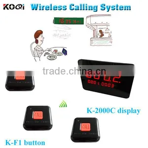 Wireless Fast Food Call Buzzers System 433.92MHZ Wireless Table Pager Service Dining Halls Waiter Buzzer K-2000C+K-F1-BO thumbnail-1