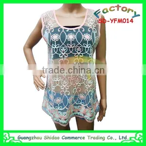 Women Blouses Summer Tank Tops Designs Embroidery Blouses thumbnail-6