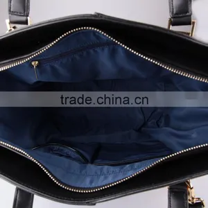 3648 Black Sturdy Shape PU Simple Modern Design Tote Bag Leather With a Long Shoulder Strap thumbnail-5