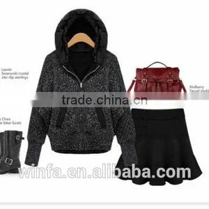 Autumn or Winter Pure Cashmere Basic Oversize Women's Cape Knit Top Batwing Cardigan Sweater Coat Black thumbnail-2