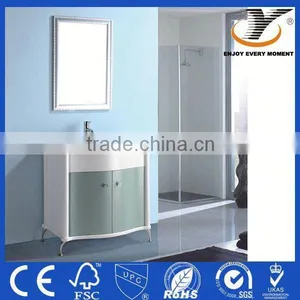 Marble Counter PVC Waterproof Floor Mount Bathroom Cabinet thumbnail-1