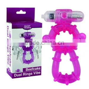 Hot Selling Dual Vibrating Sex Rings for Men thumbnail-1