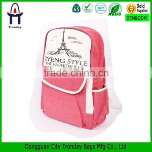 Customized Printing Canvas Backpack Bag, Factory Wholesale Students Backpack thumbnail-1